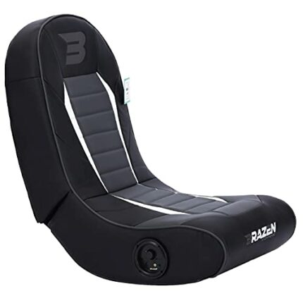 BraZen Sabre 2.0 Bluetooth Floor Rocker Esports Gaming Chair with Speaker Sound Foldable Children Chair - Largest British Brand - White