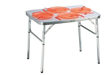 Aluminium Folding Camping Table 75 X 55 Cm Garden Table Side Table Folding Picnic Table Foldable And Height -Adjustable