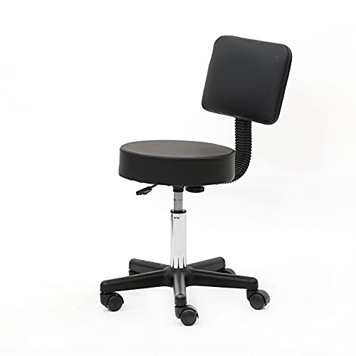 WALNUT Round Shape Plastic Adjustable Salon Stool with Back Bar Stool Lift Stool Swivel Stool Spa Tattoo Massage Salon Furniture