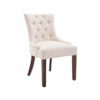 WALNUT Dining Chair Leisure Upholstered Chair Kitchen Furniture with Armrest Beige Ware house