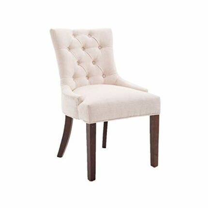 WALNUT Dining Chair Leisure Upholstered Chair Kitchen Furniture with Armrest Beige Ware house