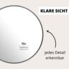 PARSA Beauty Suction Cup Shower Mirror Bathroom Mirror with 10x Magnification Black Matte