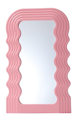 XPXKJ Wave Pattern Aesthetic Irregular Makeup Mirror Decorative Hanging Wall Mirror Tabletop Vanity Mirror