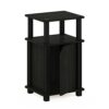 Furinno 3-Tier End, Side Table, Nightstand with Door, Engineered Wood, Espresso/Black, 1-Pack