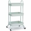 KINGRACK Storage Trolley Cart, 3 Tier Rolling Multi-Purpose Organiser, Organizer with Handles, Utility Cart Lock Wheels, Serving for Home, Office