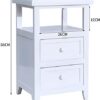 SQPFTW Fully Assembled Bedside Table with 2 Drawers - Wood No Assembly End Tables/Side Table/Nightstand/Bedside Locker for Livingroom,Bedroom,Off