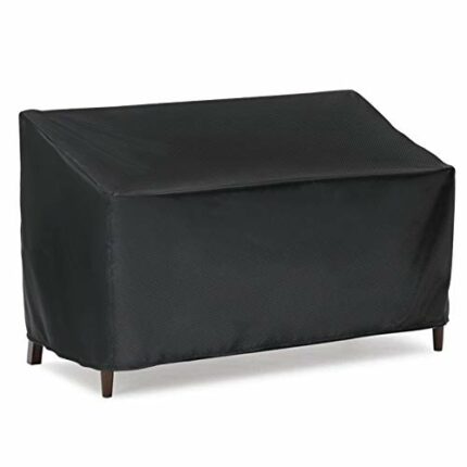 Fenghome Garden Bench Covers, Waterproof Oxford Fabric Bench Cover for 2 Seater Patio Bench Windproof Furniture Covers -134x66x89cm (Black)