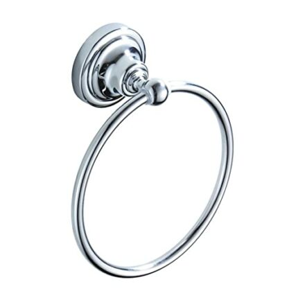 HIGOH Towel Racks,Bath Towel Holder,Bathroom Hand Towel,Towel Racks,Round Wall-Mounted Towel Holders,Chrome Plated Stainless Steel Bathroom Towel