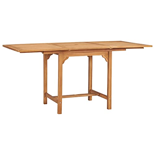 vidaXL Solid Teak Wood Garden Dining Set 5 Piece Table and Chair Furniture Outdoor Garden Patio Wooden Dinner Breakfast Chair Desk