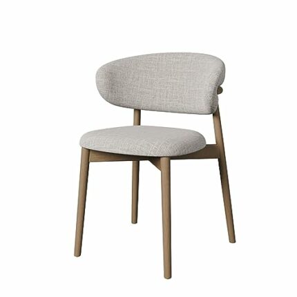 LXXSH Dining Chairs Relax Ergonomic Dining Chair Kitchen Leathr Wooden Home Furniture (Color : D, Size : Light Grey)