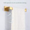 Bathroom Kitchen Towel Holder, Suyar SUS304 Stainless Steel Hand Towel Bar, Kitchen Towel Hanger for Cabinet Wall Mount, Brushed Gold