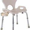 Bath Stools,Bath Chair Shower Stool Bath Seat with Armrests with Backrest Adjustable Height Portable Lightweight Aluminum Non-Slip Handicapped Pr