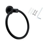 Sydien 1Pc 304 Stainless Steel Towel Ring Black Towel Holder Hand Towel Rack for Bathroom,Kitchen