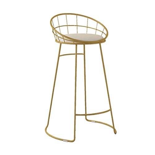 SDFGH Bar Stool Chairs High Chair Simple Wrought Iron Bar Chair Gold Stool Dining Chair Nordic Pub Accessories Leisure