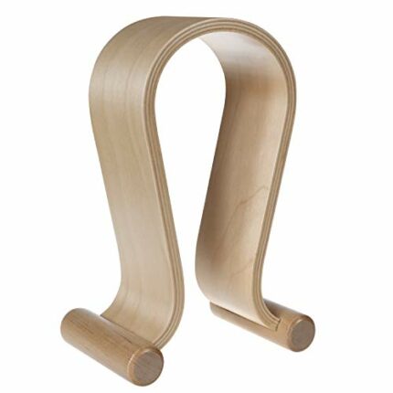 Maclean Headphones Stand Wooden Headset Stand Headphone Holder Universal Gaming Headset Vintage 257 x 130 x 80 mm (Light Oak Color)