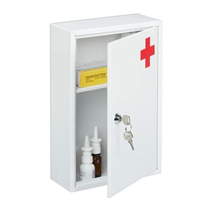 Relaxdays Lockable Medicine Cabinet Unfilled with 2 Compartments Wall Medicine Cabinet H x D x W x D x H x D x H x W x H x D x H x W x D x H x D