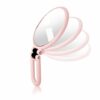 1X 5X Handheld Mirror with Handle for Travel， Magnifying Mirror, Magnification, Rotation Adjustable Handle, Double Sided Folding, Mirror for Wome