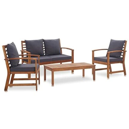 TJLSS Garden Furniture 4 Pcs Solid Acacia Wood Garden Sofa Set Minimalist Modern Outdoor Furniture (Color : C, Size : Taille unique)