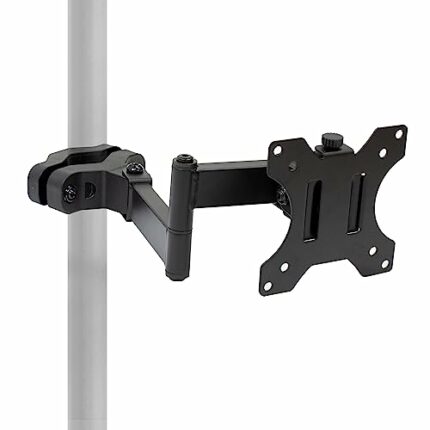 Mount-it! Universal VESA Pole Mount with Articulating Arm | Full Motion TV Pole Mount Bracket | VESA 75 100 | Fits TVs or Monitors Up to 32 Inche