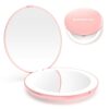 wobsion Led Compact Mirror, 1x/10x Magnification Compact Mirror with Light,Handheld 2-Sided Pocket Mirror,Travel Makeup Mirror,3.5in Compact Mirr