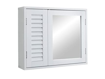 House & Homestyle Mirrored Bathroom Cabinet, White, H 46cm x W 56cm x D 13cm