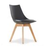 Life Interiors Plastic Shell Lanzo Retro Dining Chair, Black
