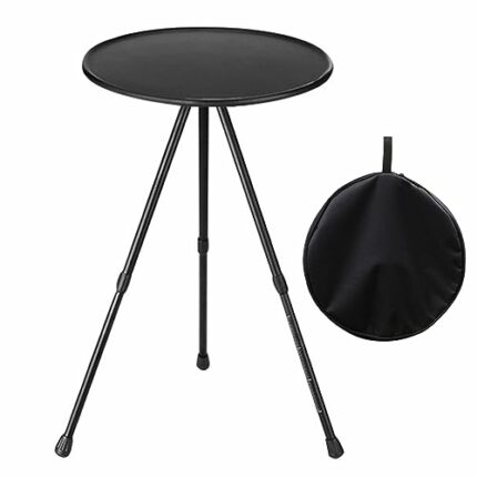 SMELEYOU Folding Garden Table Round Folding Table Foldable Coffee Table Portable Garden Table Small Round Patio Table Outdoor Folding Table Outdo