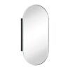 EGHOME Chrome Oval Recessed Bathroom Medicine Cabinet with Mirror Stainless Steel Metal Framed Oblong Pill Shaped Bathroom Cabinet with Mirror 16