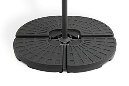 909 Outdoor Umbrella Base 100 x 100 cm, Umbrella Stand Black, Weatherproof Parasol Base, Weight Set Suitable for Hanging Parasol with Cover, Fill