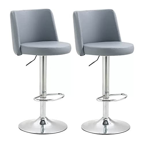 ADEADE Modern Swivel BarStools Bar Stools Set of 2 with Backs PU Leather Bar Chairs Adjustable Counter Height Stools 360° Stool Coffee for Restau