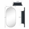 EGHOME Chrome Oval Recessed Bathroom Medicine Cabinet with Mirror Stainless Steel Metal Framed Oblong Pill Shaped Bathroom Cabinet with Mirror 16