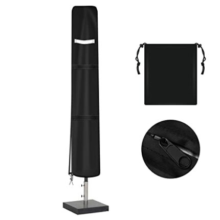 OZYAN Parasol Cover Patio Umbrella Covers,Waterproof Windproof,Anti-UV with Zip,210D Oxford Fabric Garden Parasol Cover for 7ft to 9ft Garden Out