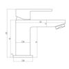 Luckyhome Basin Mixer Tap with Pop up Waste,Washroom Square Single Lever Chrome Brass Mixer Tap