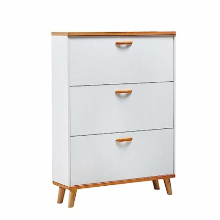 TJLSS Ultra-Thin Shoe Cabinet Home Doorway Home Tilting Entrance Cabinet Integrated Solid Wood Leg Shoe Rack