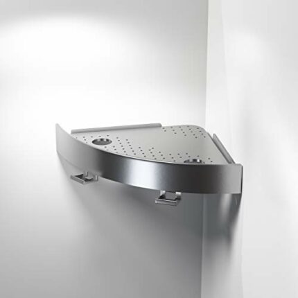 Snap Up Shelf SILVER Corner Shelf Ideal for Bathroom – As Seen on TV