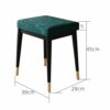 FGHOEV Velvet Footrest Stool Ottoman Round Upholstered Vanity Footstool Side Table Seat Dressing Chair with Golden Metal Leg Teal