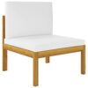WODMB Garden Furniture 4 pcs with cushions Cream Solid Acacia Wood Garden Set Outdoor Furniture (Color : A, Size : One size)