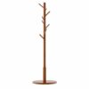 Aibiju Standing Coat Rack White Coat Stand with 8 Hooks and 3 Height Options, Wood Kids Coat Tree with Sturdy Round Base, Small Hall Tree White Y