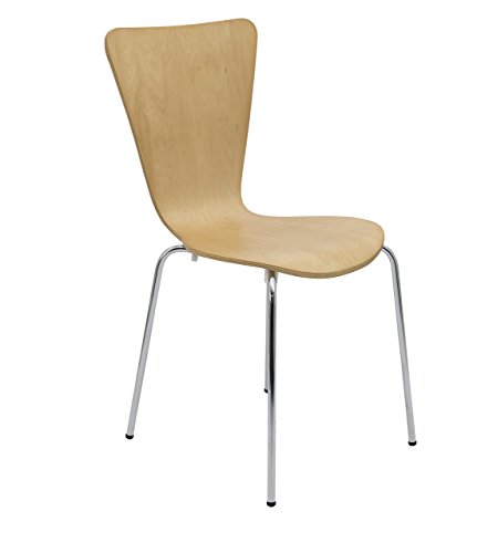 Office Hippo Heavy Duty Cafe Bistro Stacking Chair, Wood, Suitable For Commercial Use - Beech