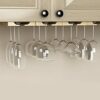 Hanging Under Cabinet Stemware Wine Glass Holder Rack , Adjustable Natural Wood , Pack of 2