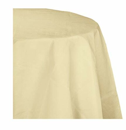 Creative Converting Ivory Plastic-Lined Octagonal Paper Tablecover-1 Pc