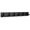 DMYMAT Black Wall Coat Rack with 6 Hooks, Waterproof Heavy Duty Coat Wall Hooks, Space Aluminum Material, Folding Hideaway Towel Hanger Hooks Wal