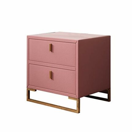 JYDQM Bedside Cabinet Nordic Bedroom Bedside Cabinet Light Metal Base Storage Cabinet Minimalist Solid Wood Side Cabinet
