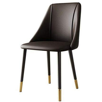 dining chair Kitchen Dining Room Furniture Chairs Dining Chairs Modern Leather High Back Padded Soft Chairs Leather Chairs With Black Metal Legs