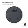 Umbra Hub 24” Round Wall Mirror With Rubber Frame, Modern Room Decor for Entryways, Washrooms, Living Rooms and More, Black