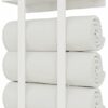 Towel Rack Wall Mounted, BETHOM Towel Racks with Shelf and 3 Hooks for Small Bathroom, Towel Storage Wall Can Holds Up to 3 Large Size(160x100 cm