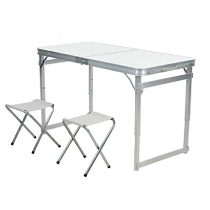 Folding Camping Table Set with Chairs,Aluminum Table Chair Set Heights Adjustable,Foldable Portable Table, for Outdoor, Camping, Dining, BBQ Part