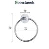 Hoomtaook Towel Holder Towel Ring Nail Free, Stainless Steel, Bathroom Accessories No Damage Adhesive Wall Mouted, Rustproof, Chrome Plated