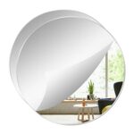 YXYAOLEE 2 Pack Acrylic Round Mirrors Non Glass Round Mirror Plate Self Adhesive Round Mirror Wall Sticker Decals for Home Living Room Bedroom De