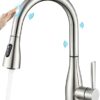CREA Kitchen Tap with Pull Out Spray, Kitchen Mixer Tap with 3 Function, 360° Swivel Mixer Tap for Kitchen Sink, Single Handle Kitchen Sink Mixer